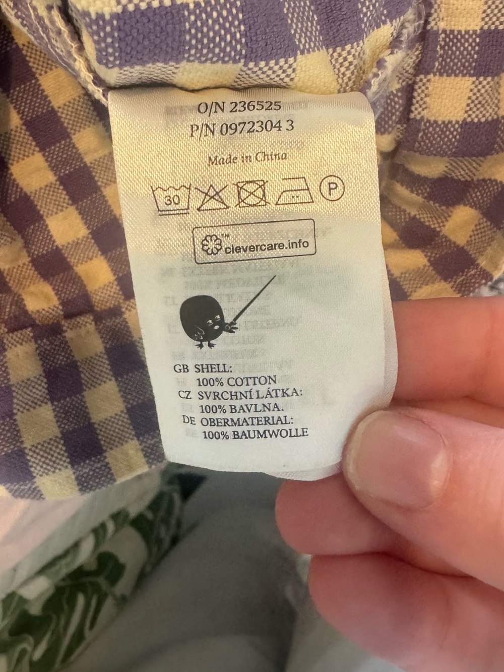 MONKI: Checked Button-Front Cropped Jacket in Cream/ Yellow and Purple - Picture 5 of 5